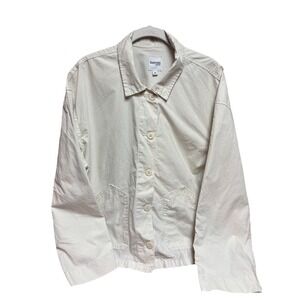 Kensie Jeans 100% Cotton Beige Button Up Jacket Size L NWT